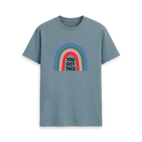 Stone Blue Printed T-shirt Front