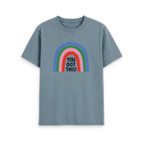 Stone Blue Printed T-shirt Front
